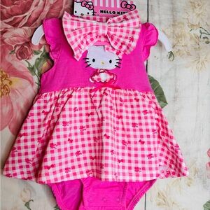 Hello Kitty Baby Girl Pink Dress with Bow 6 Months New with Tags